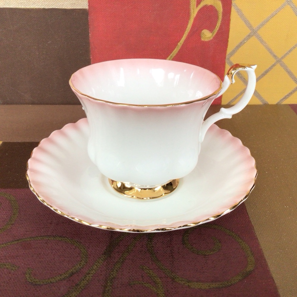 Royal Albert Rainbow Pink Teacup And Saucer